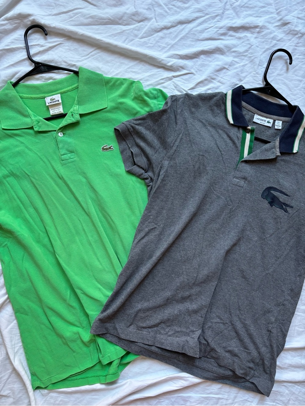 Lacoste Kids Green & Gray Polo Shirts - Twin Pack